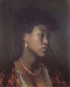 Leopold Carl Muller Portrait d'une Nubienne (mk32) Sweden oil painting artist